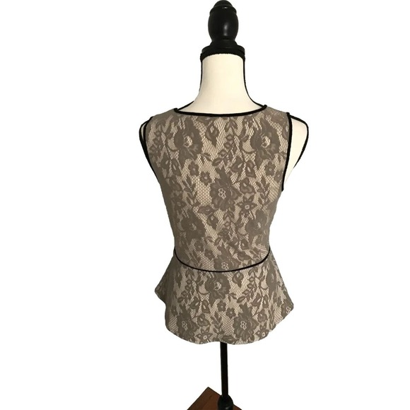Anthropologie Weston Wear Woman's Peplum Blouse with Lace Overlay - Size Small - Picture 3 of 9